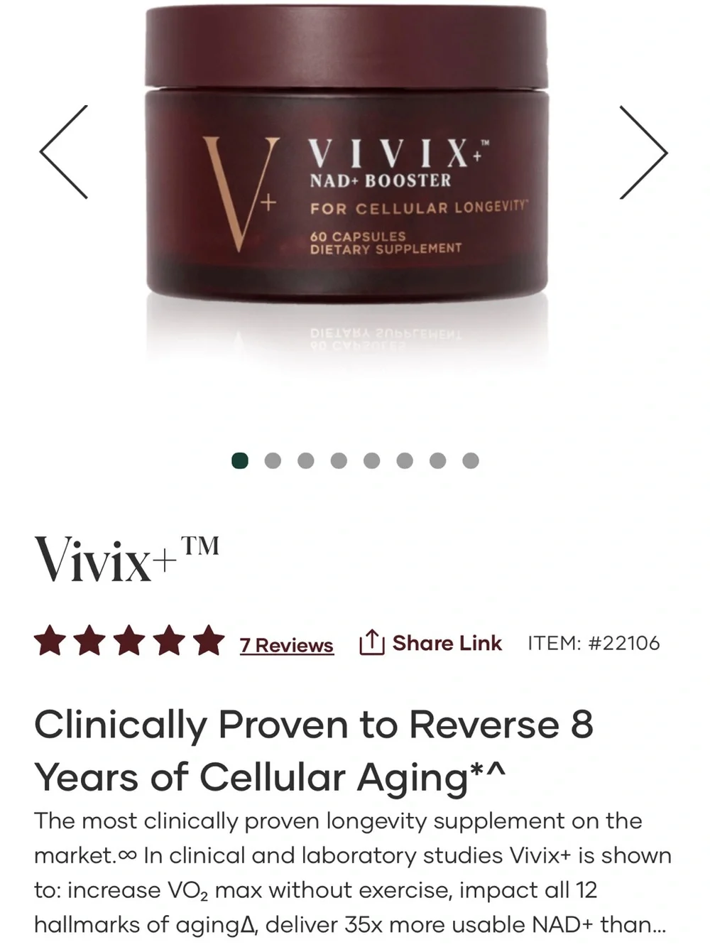 ViVI Vivix+ NAD+ Booster Jar — Deep Burgundy